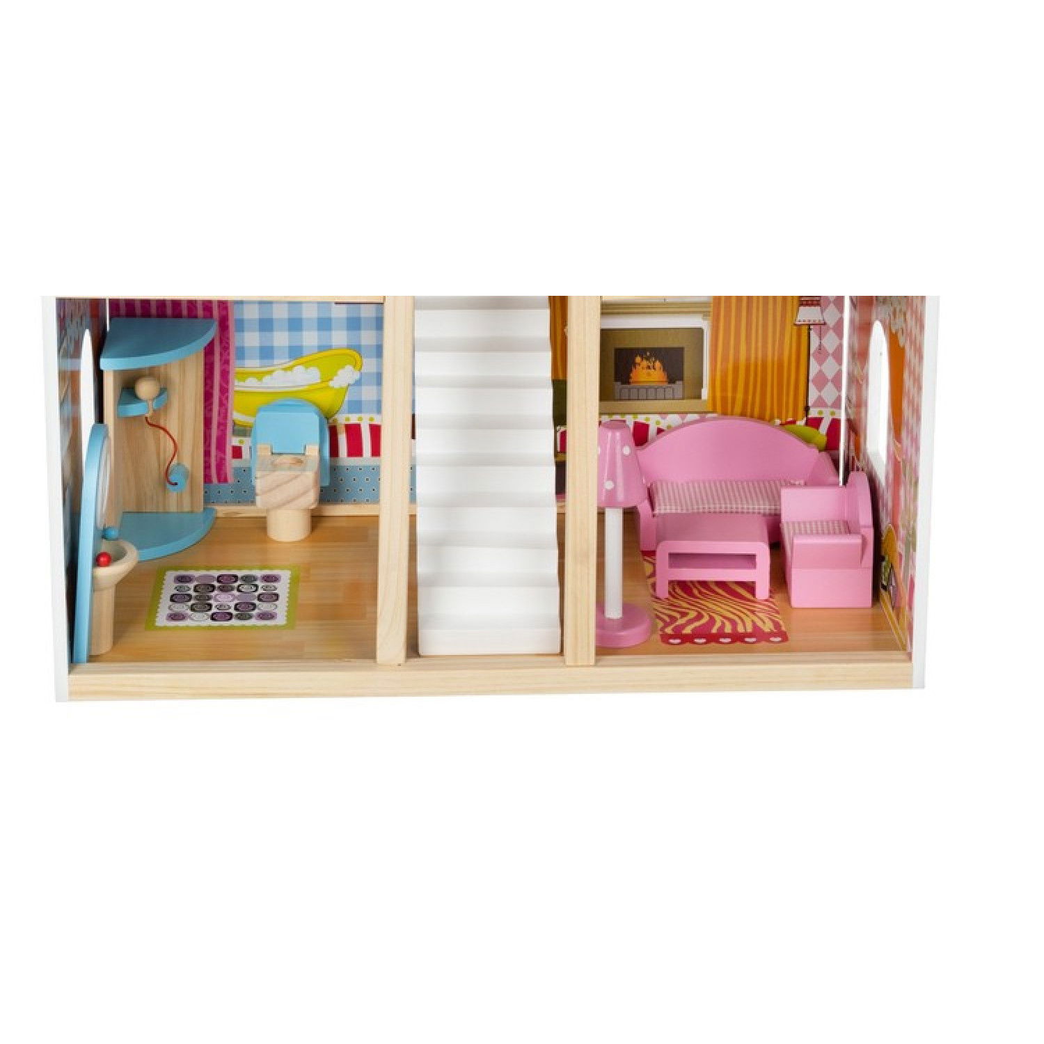 Дървена къща за кукли Kruzzel, с басейн