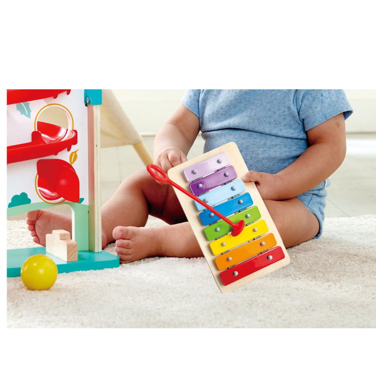 Дървена музикална писта с топчета и ксилифон, Hape