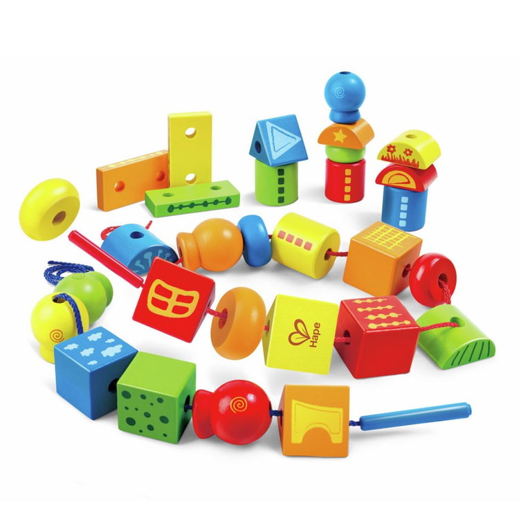 Дървени цветни форми за нанизване, Hape