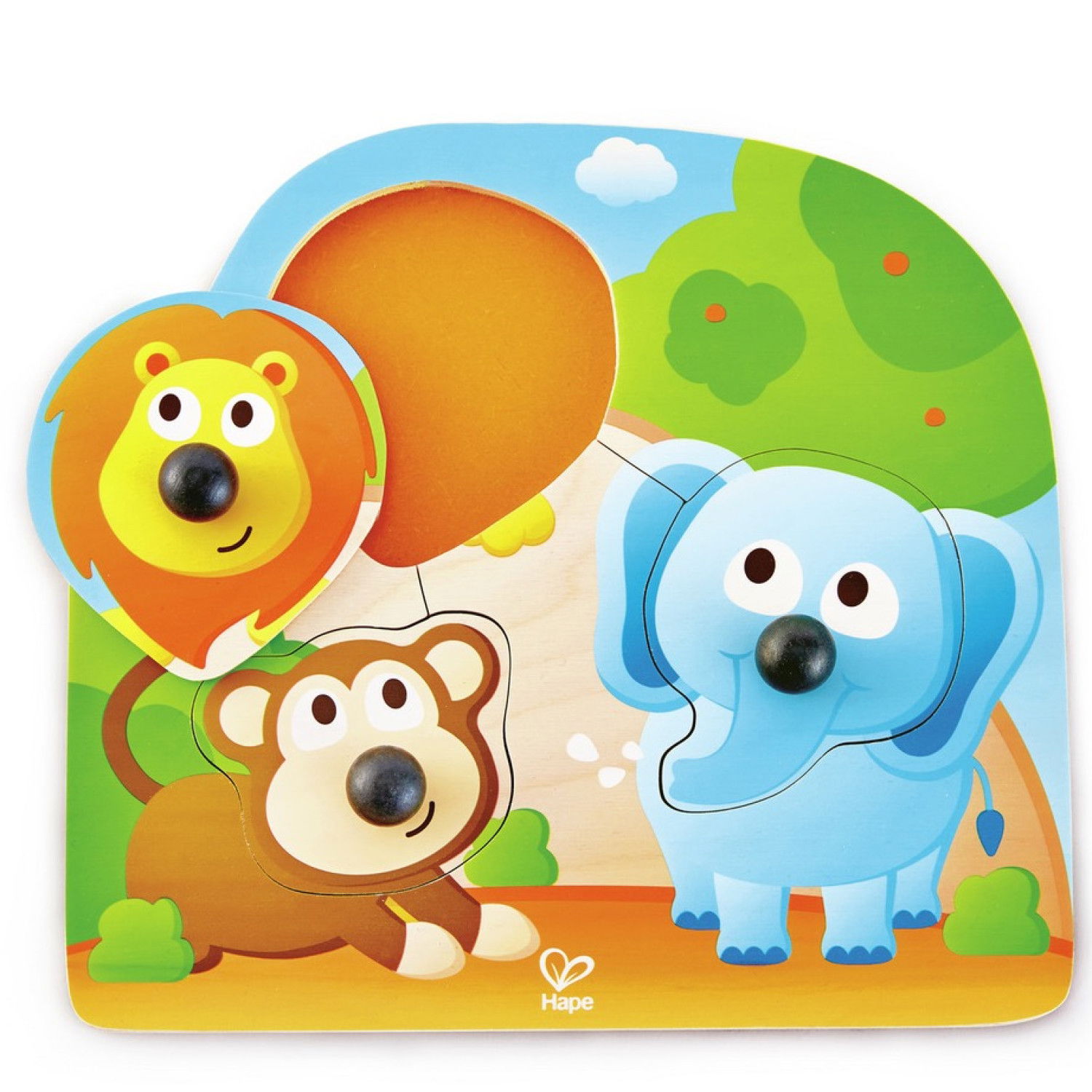 Бебешки дървен пъзел Големи нослета, Hape