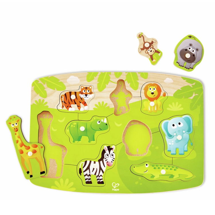 Дървен пъзел с дръжки Джунгла, Hape