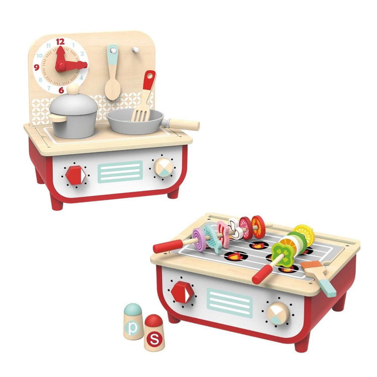 Дървена кухня и барбекю, 2 в 1