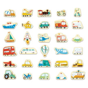 Дървени магнитни фигури Превозни средства, Hape