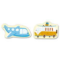 Дървени магнитни фигури Превозни средства, Hape
