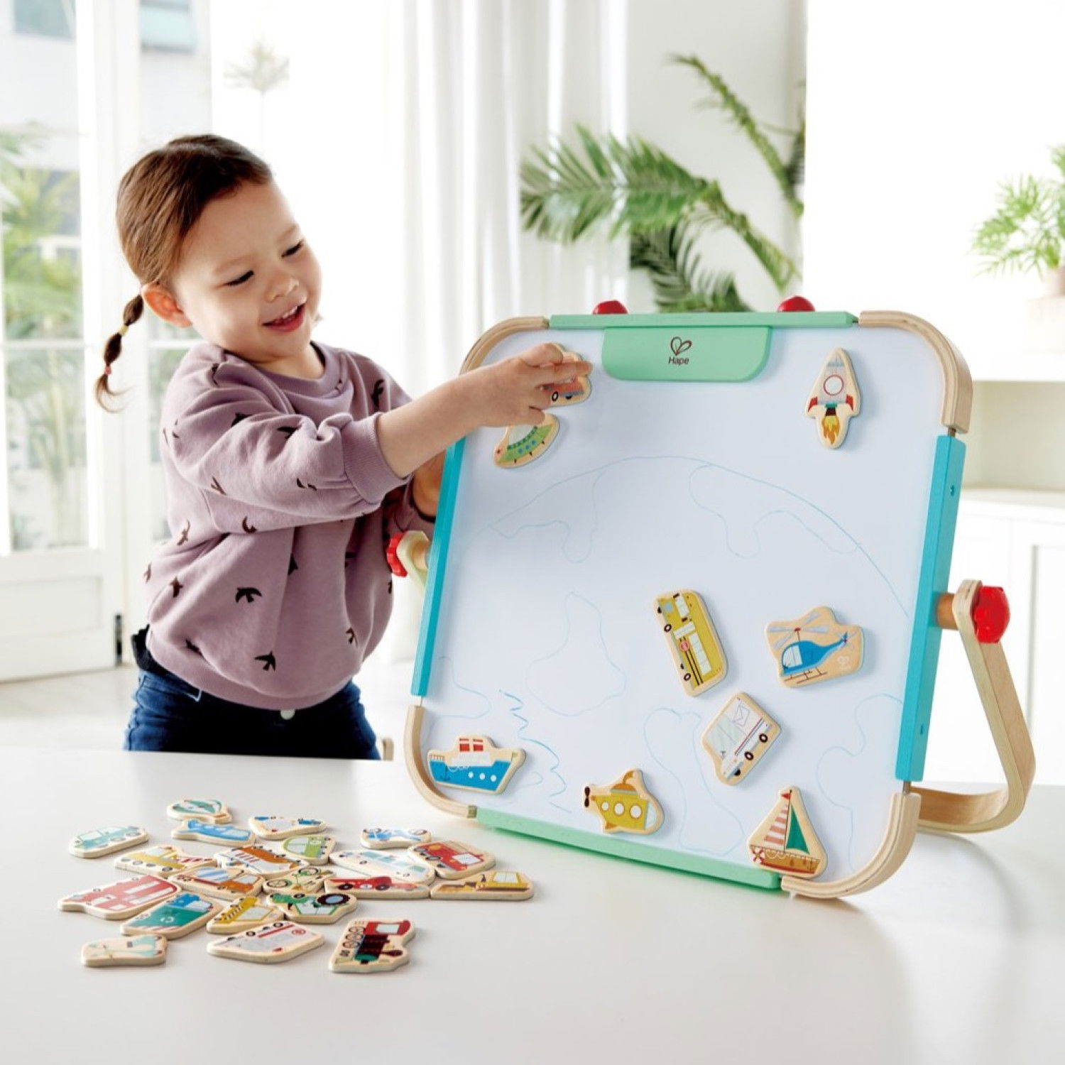 Дървени магнитни фигури Превозни средства, Hape