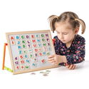 Дървена двустранна настолна магнитна дъска, с букви и цифри