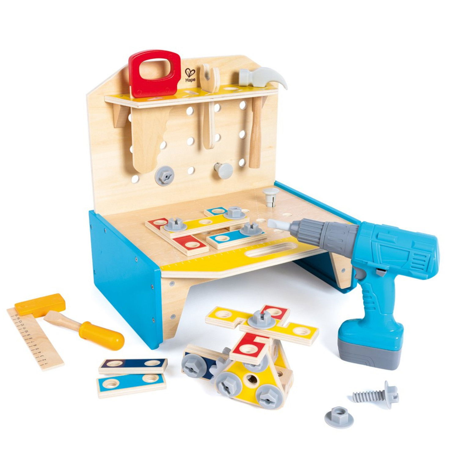 Дървена работна маса с инструменти, 51 части, Hape