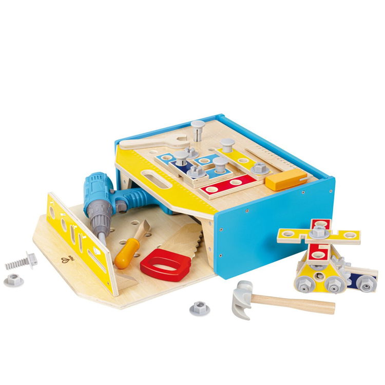Дървена работна маса с инструменти, 51 части, Hape
