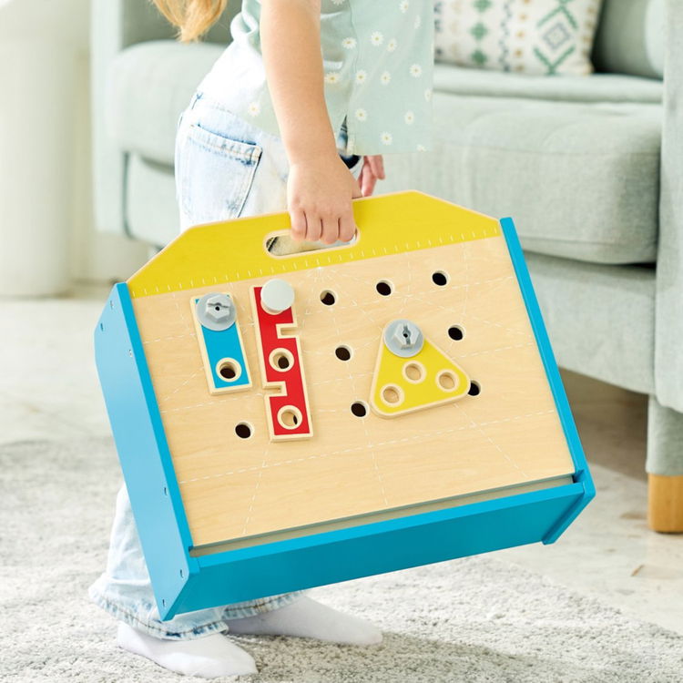 Дървена работна маса с инструменти, 51 части, Hape