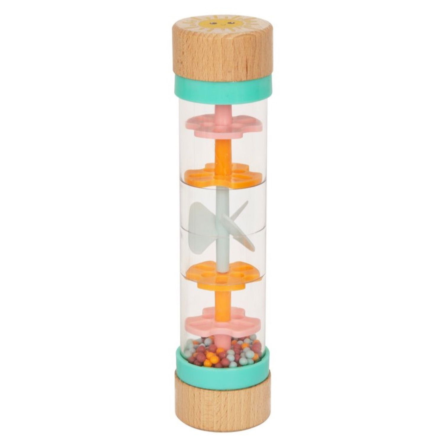 Дървена бебешка дрънкалка – Дъждовни капки с мъниста