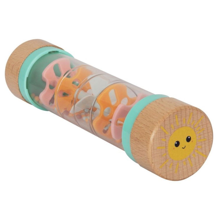 Дървена бебешка дрънкалка – Дъждовни капки с мъниста