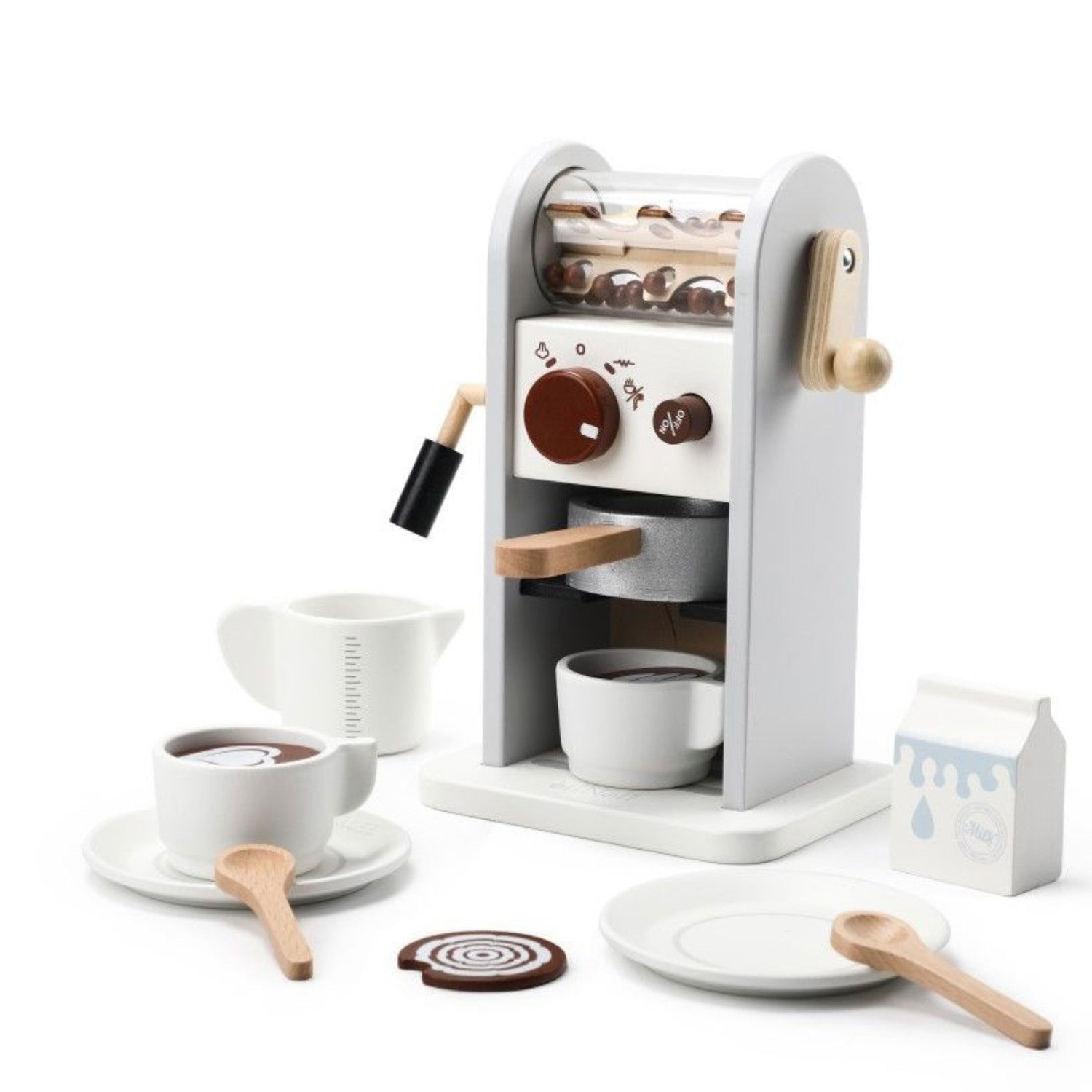 Дървена кафе машина с аксесоари