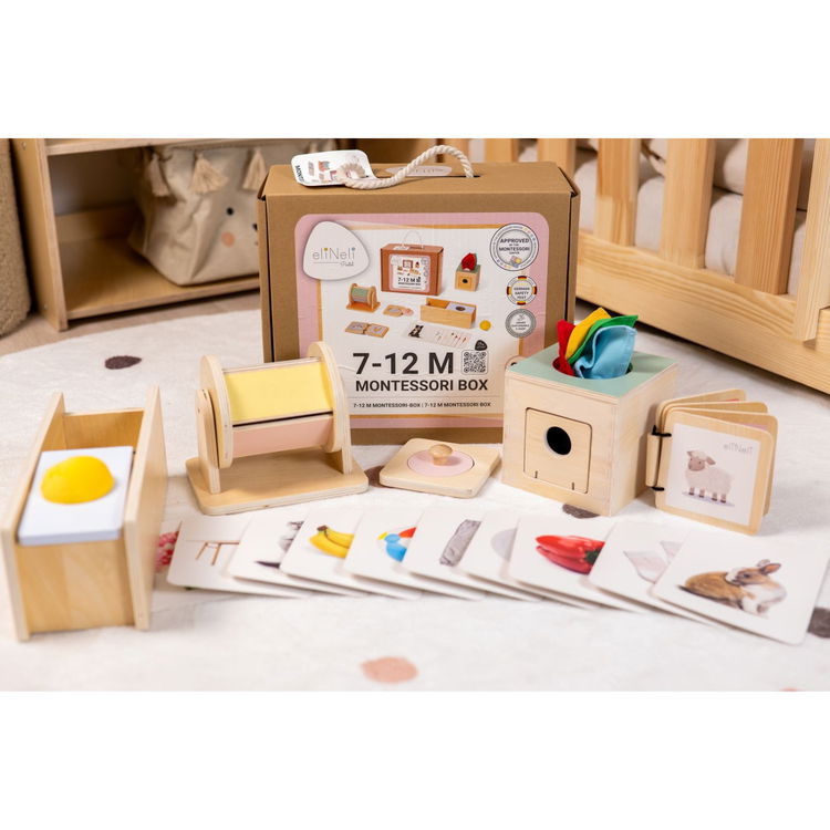 Образователна Монтесори кутия за бебета 7-12 месеца
