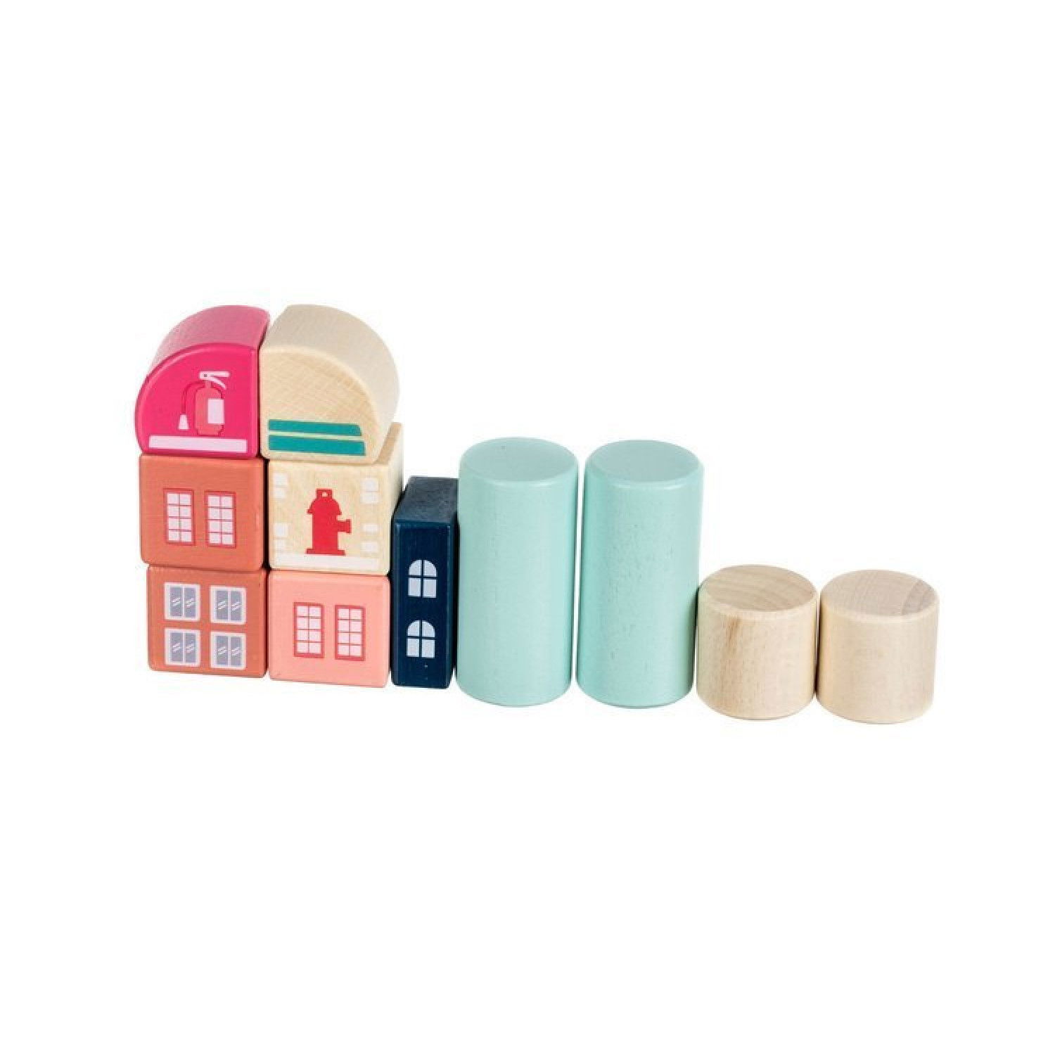 Дървен конструктор Направи си град, 115 части