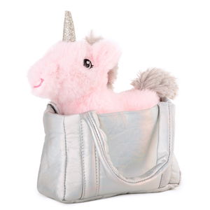 Плюшен еднорог в чанта