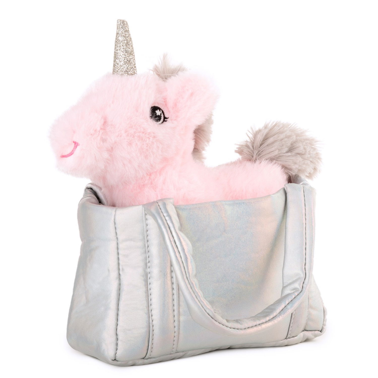 Плюшен еднорог в чанта