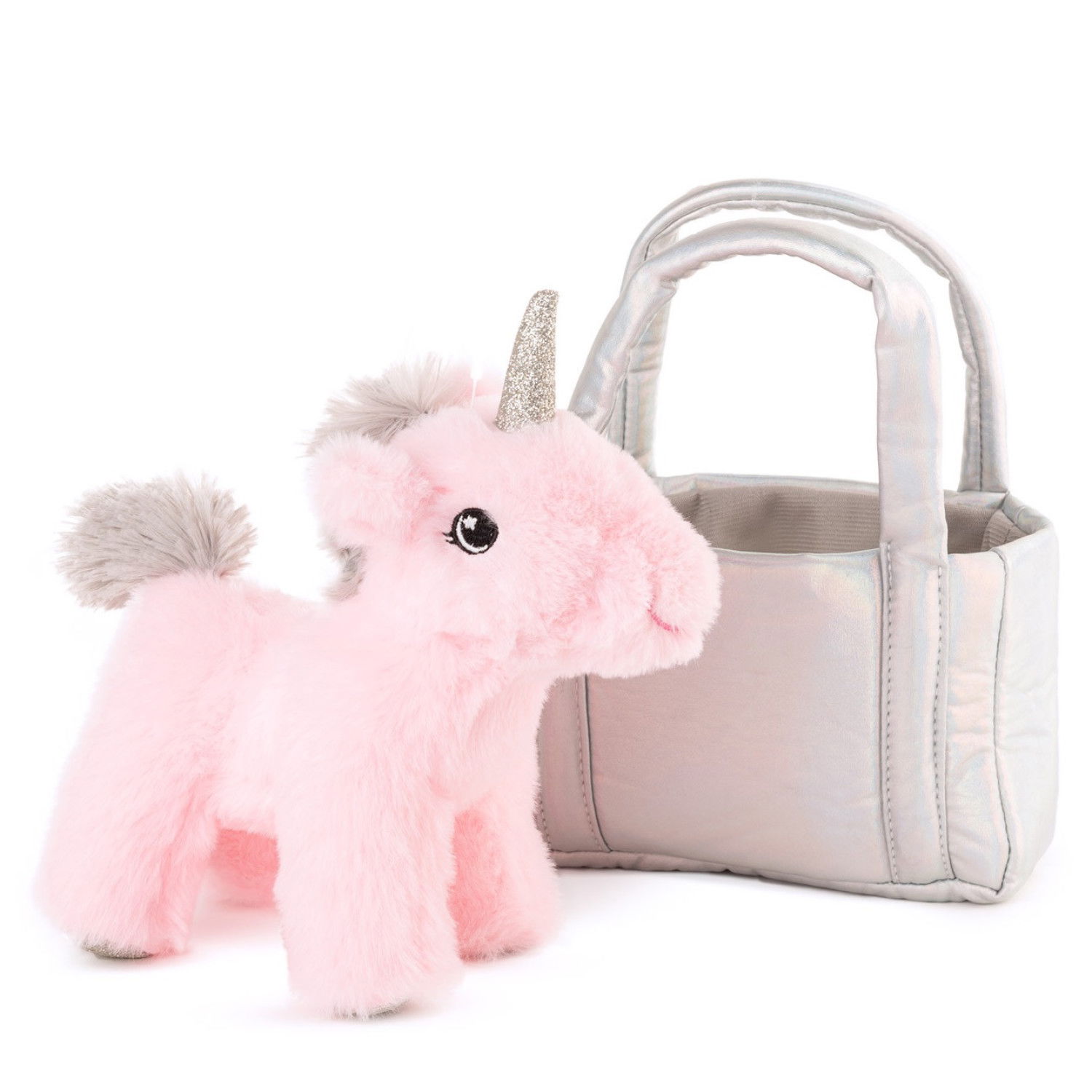 Плюшен еднорог в чанта