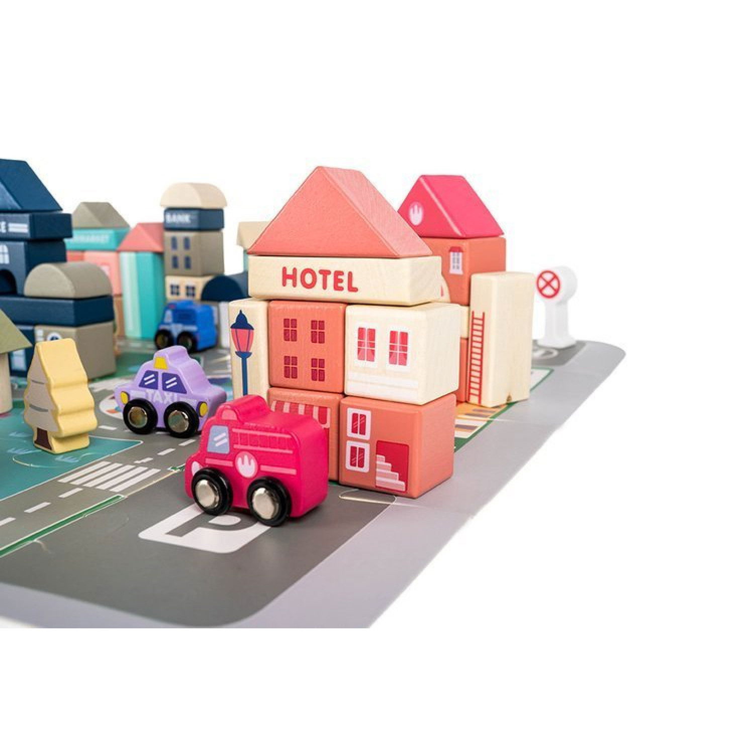 Дървен конструктор Направи си град, 115 части