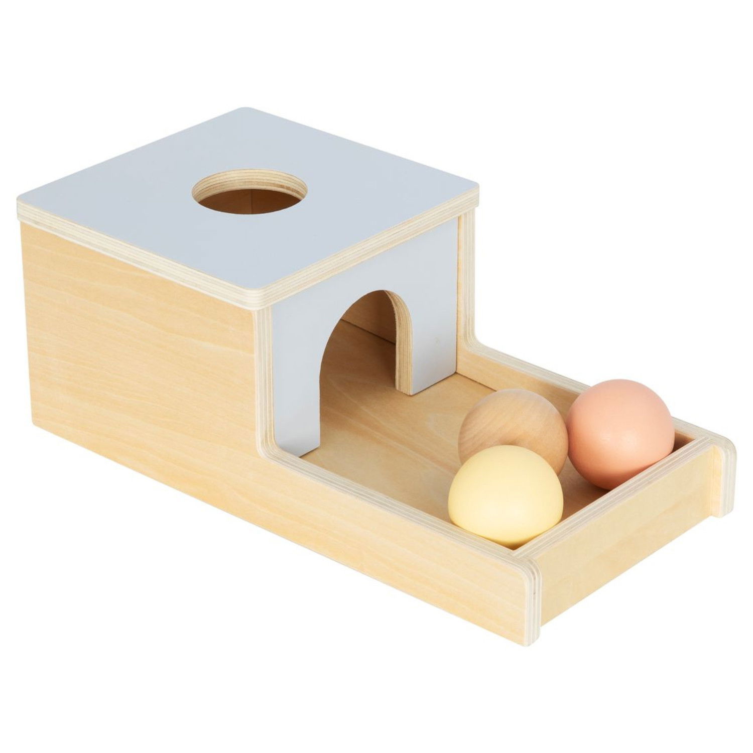 Дървена кутия с топчета Пастел