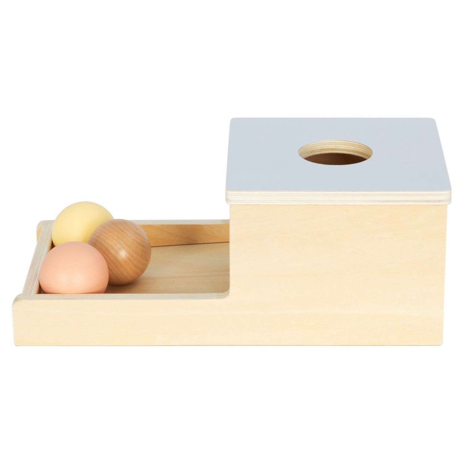 Дървена кутия с топчета Пастел