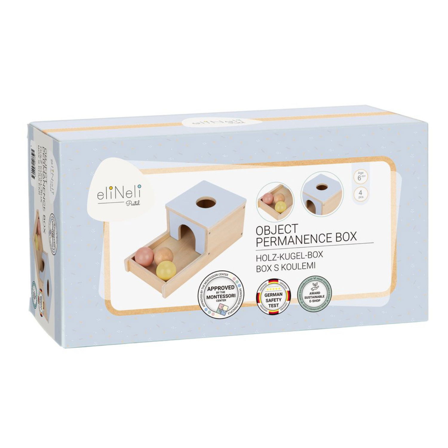 Дървена кутия с топчета Пастел