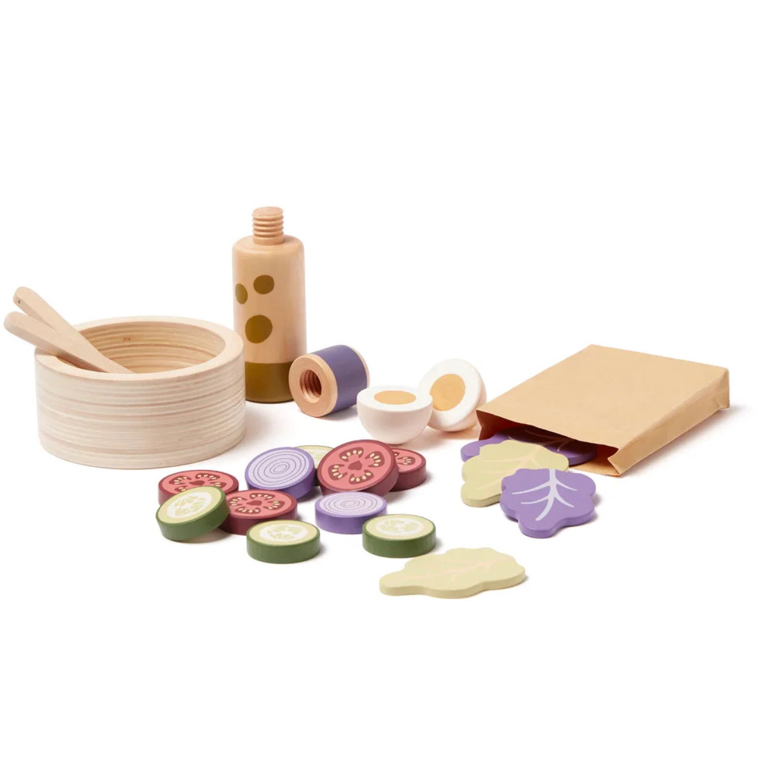 Дървен комплект Салата в купа