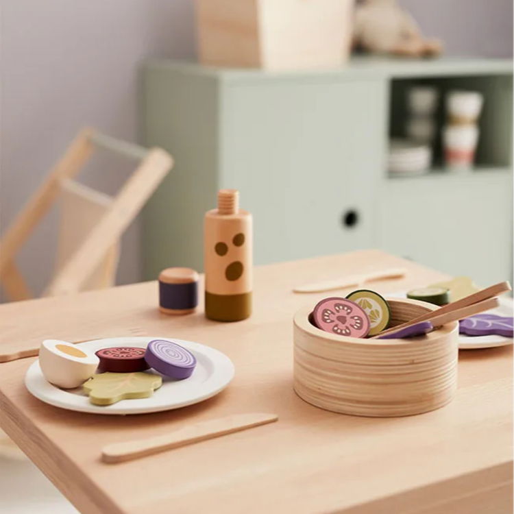 Дървен комплект Салата в купа