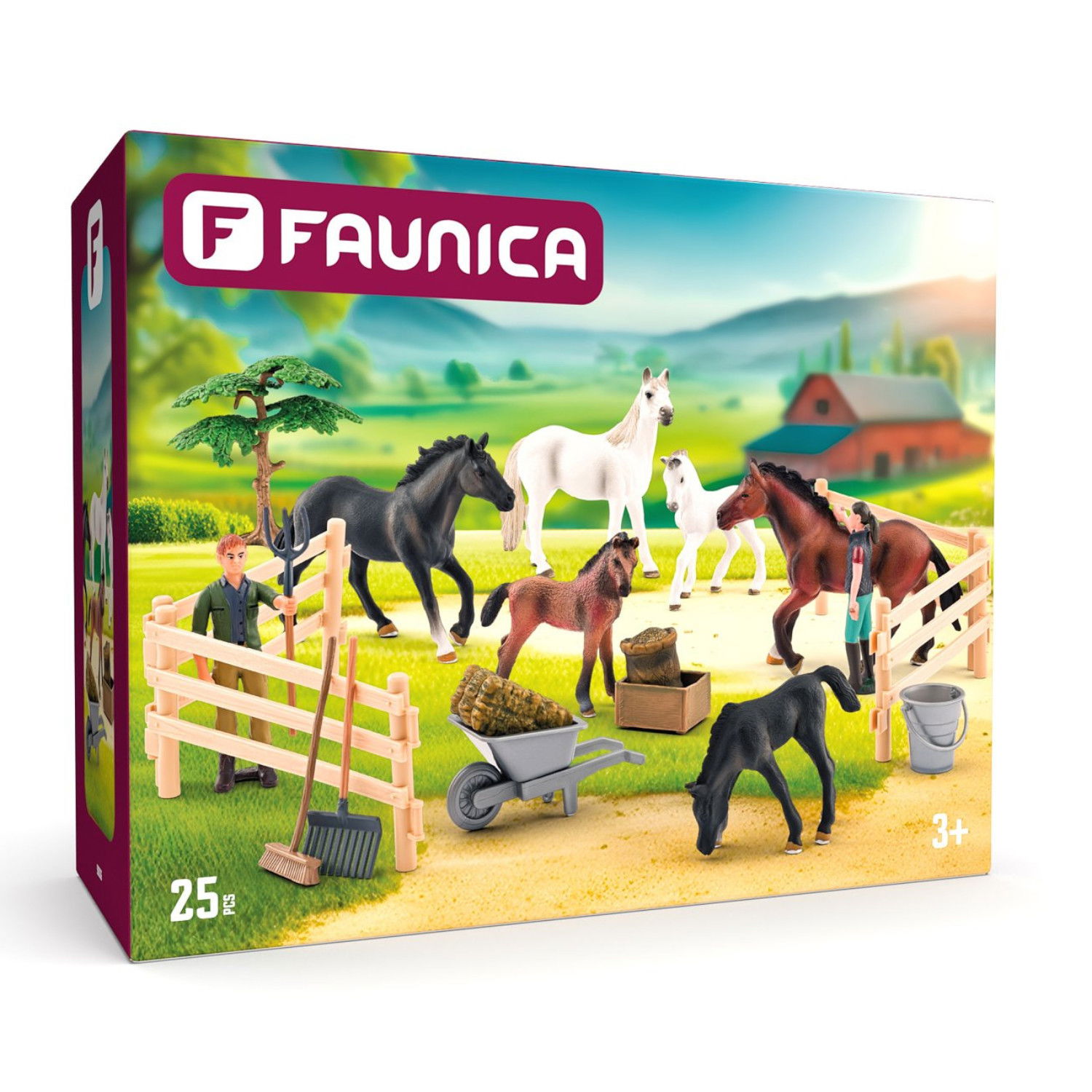 Конеферма с кончета и аксесоари, 25 части