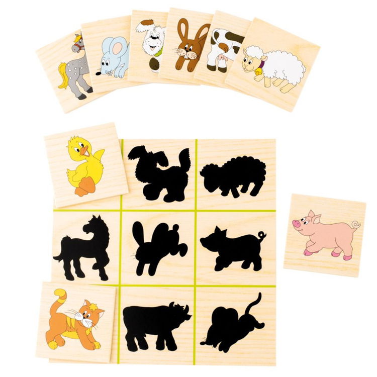 Дървена игра - пъзел Намери сянката