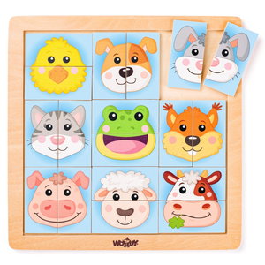 Дървен пъзел Домашни животни