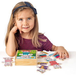 Комплект 6 дървени пъзела Котето Мъри