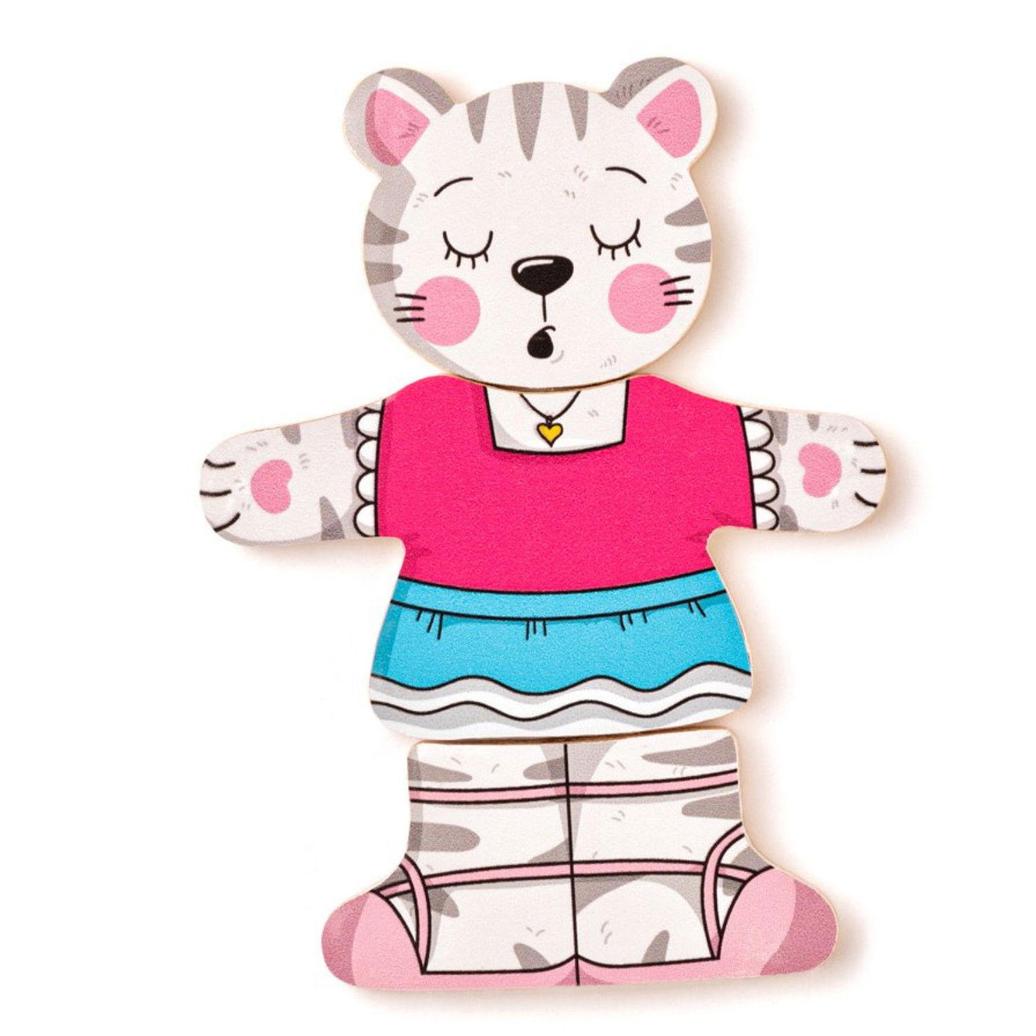 Комплект 6 дървени пъзела Котето Мъри