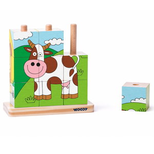 Дървен пъзел за нанизване Фермата