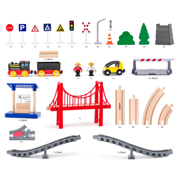 Комплект електрическо влакче с аксесоари, 80 части