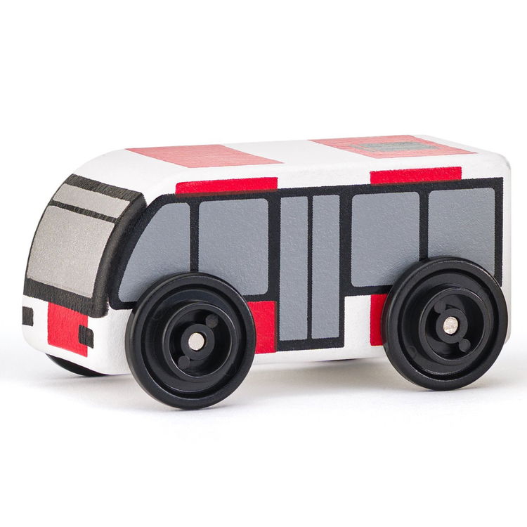 Комплект дървени коли Професионалист, 6 части