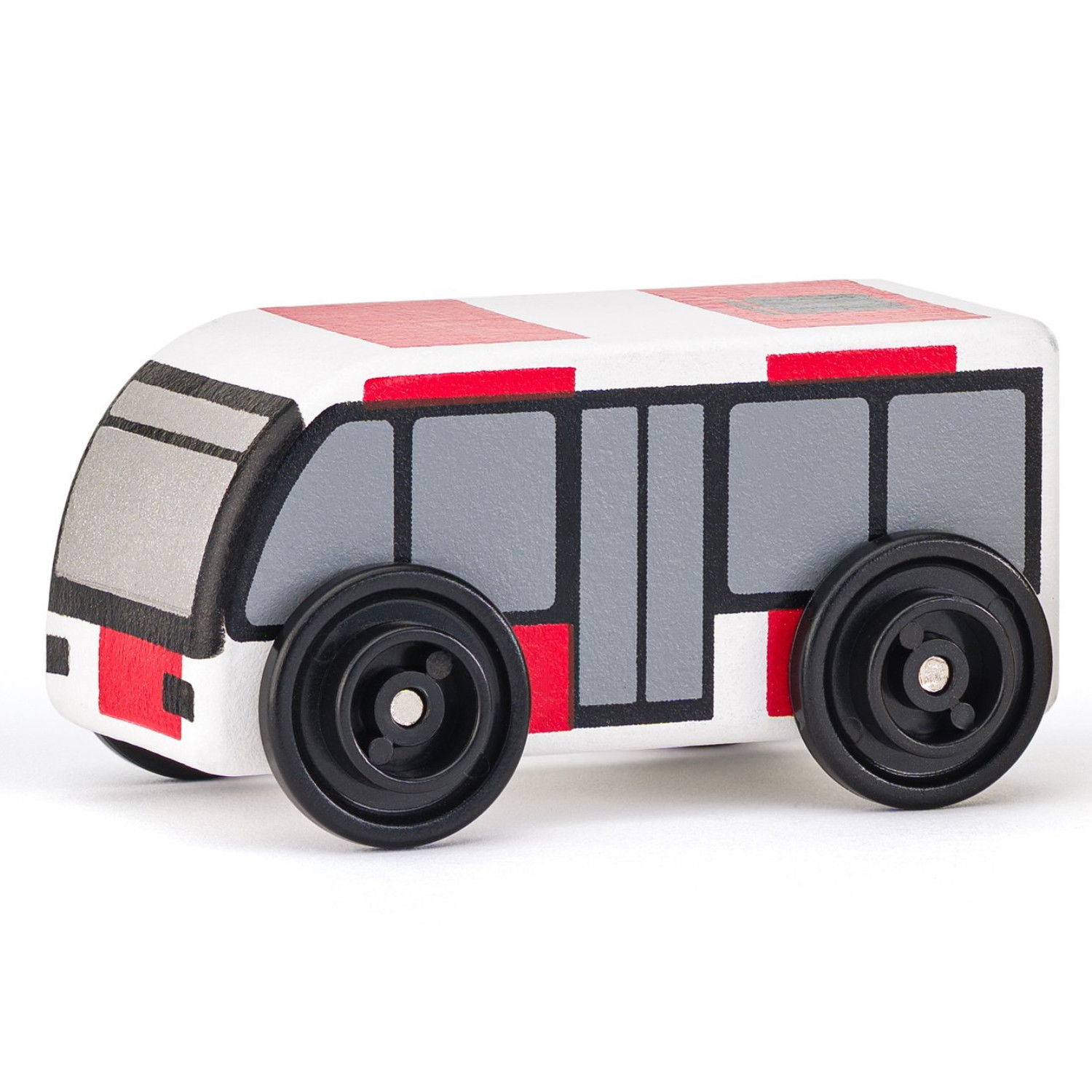 Комплект дървени коли Професионалист, 6 части