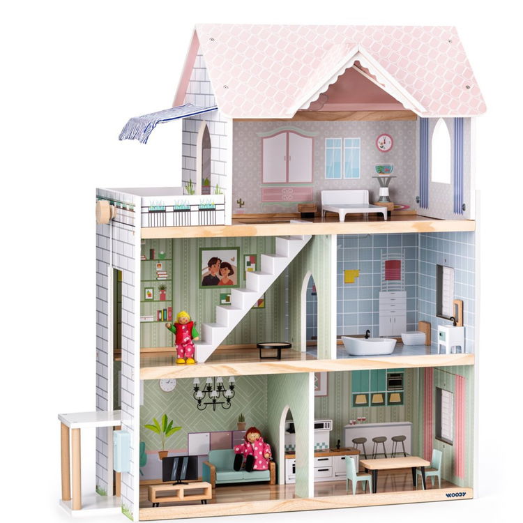 Дървена къща за кукли с обзавеждане Моли