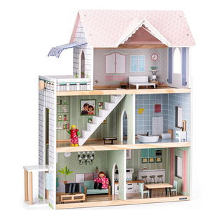Дървена къща за кукли с обзавеждане Моли