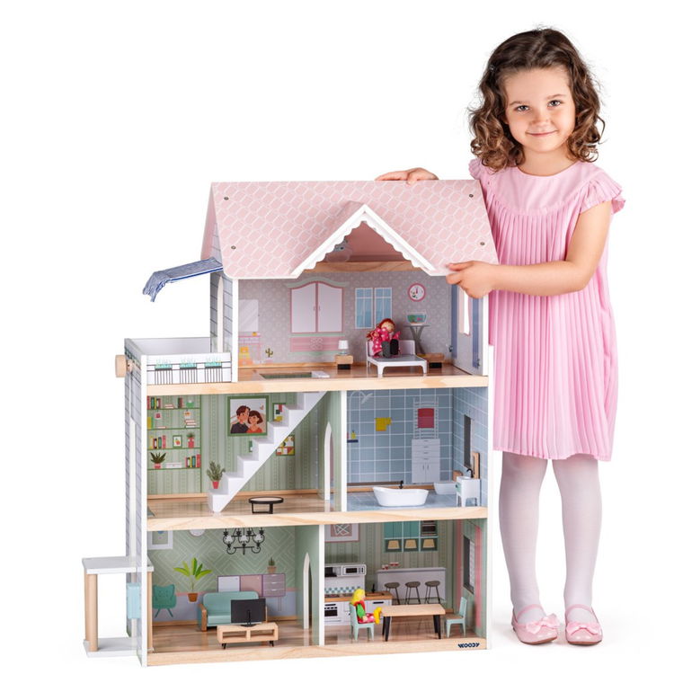Дървена къща за кукли с обзавеждане Моли