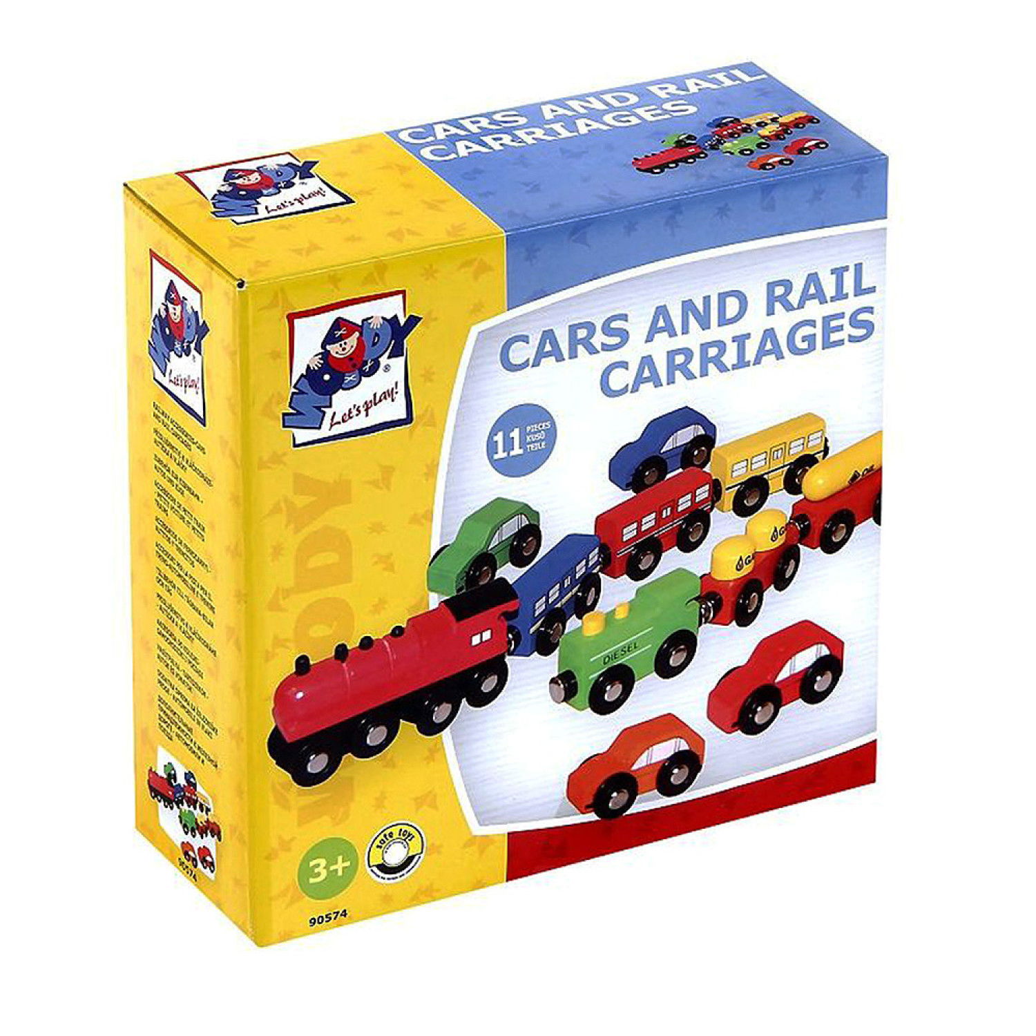 Дървени коли и влакчета, 11 части, нов дизайн