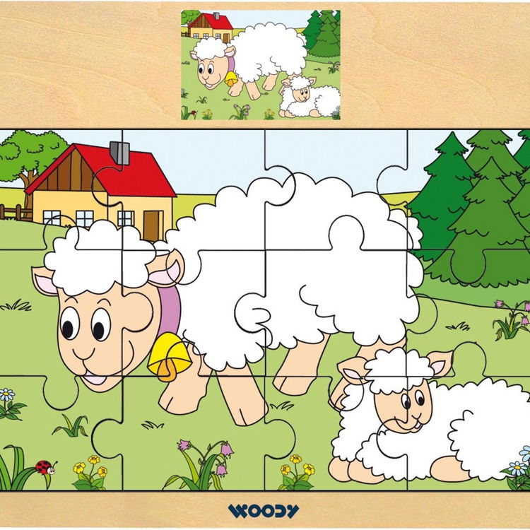 Дървен пъзел Овца и агънце