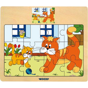 Дървен пъзел Котета
