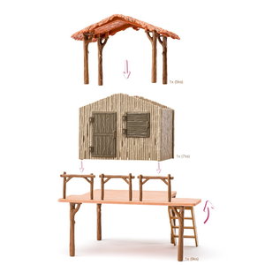 Къща в Африка с животни и аксесоари, 61 части