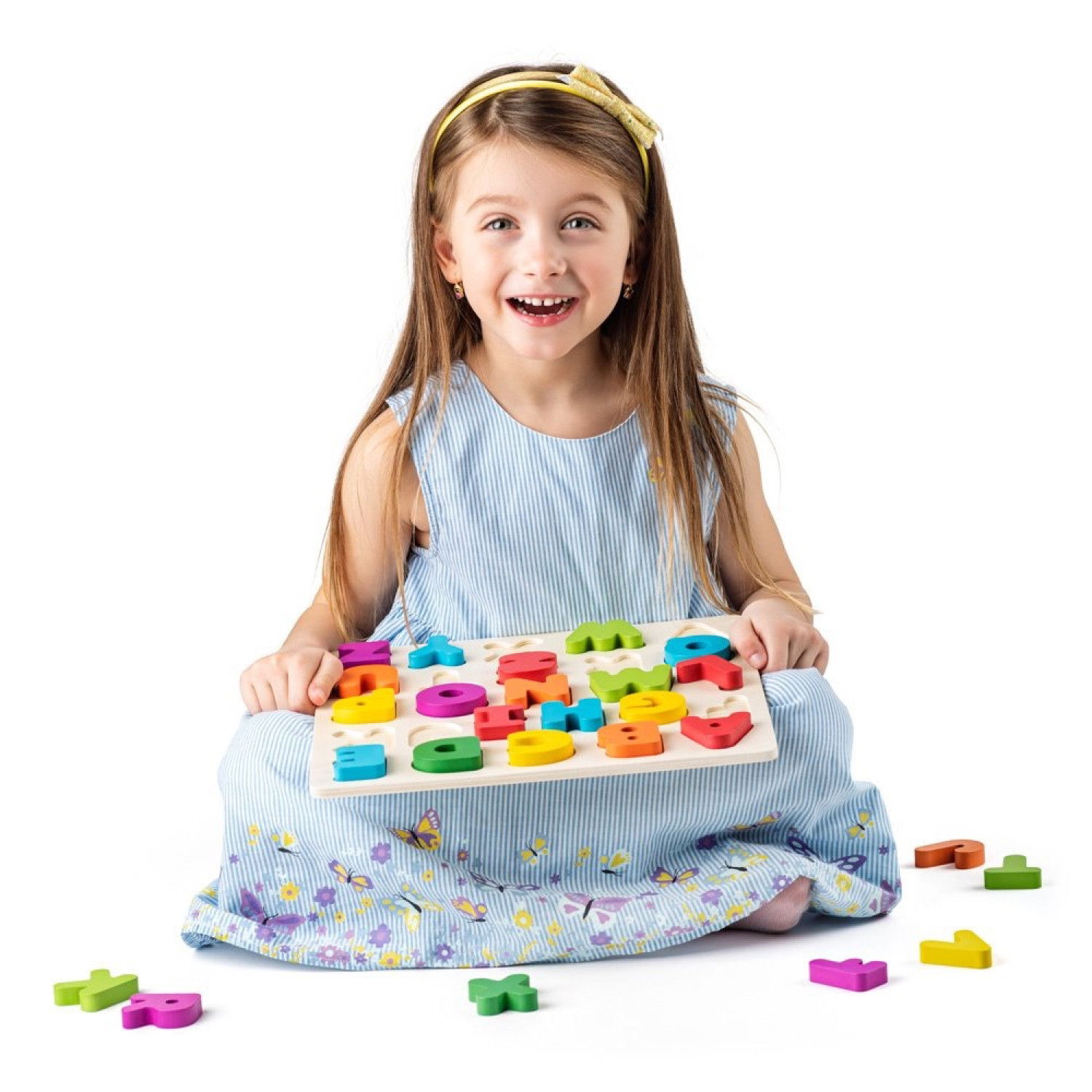 Дървен пъзел Английската азбука - главни букви