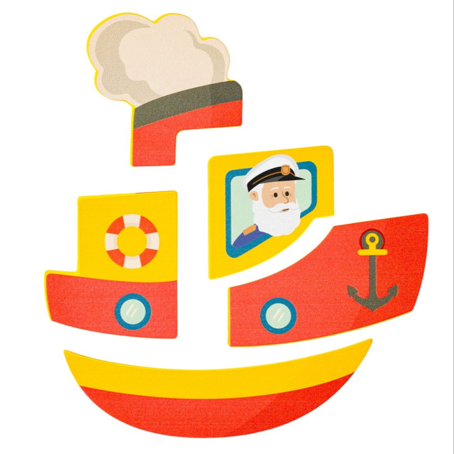 Дървен бебешки пъзел Параход