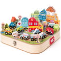 Дървен конструктор в кутия Градът, 57 части