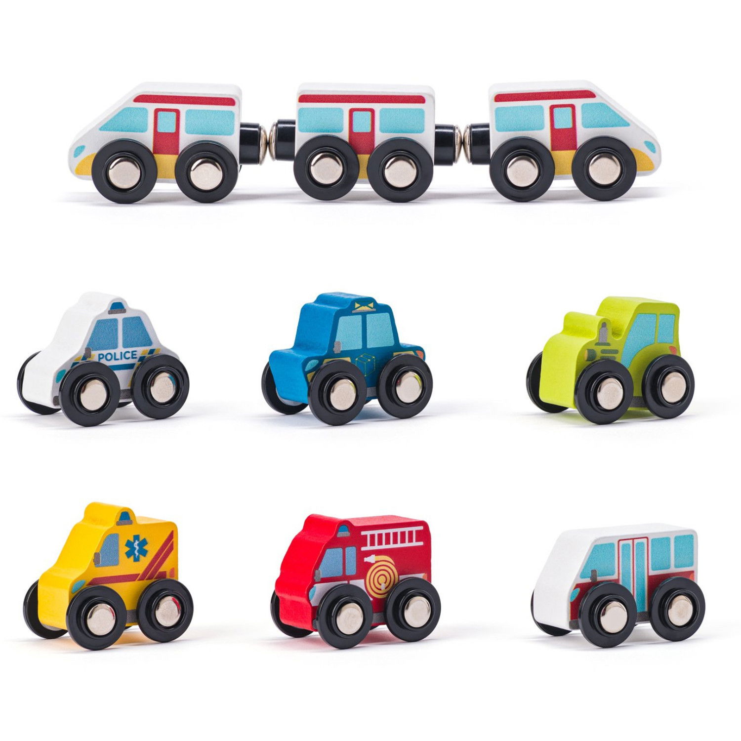 Дървен конструктор в кутия Градът, 57 части