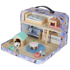 Къща за кукли в куфарче с аксесоари