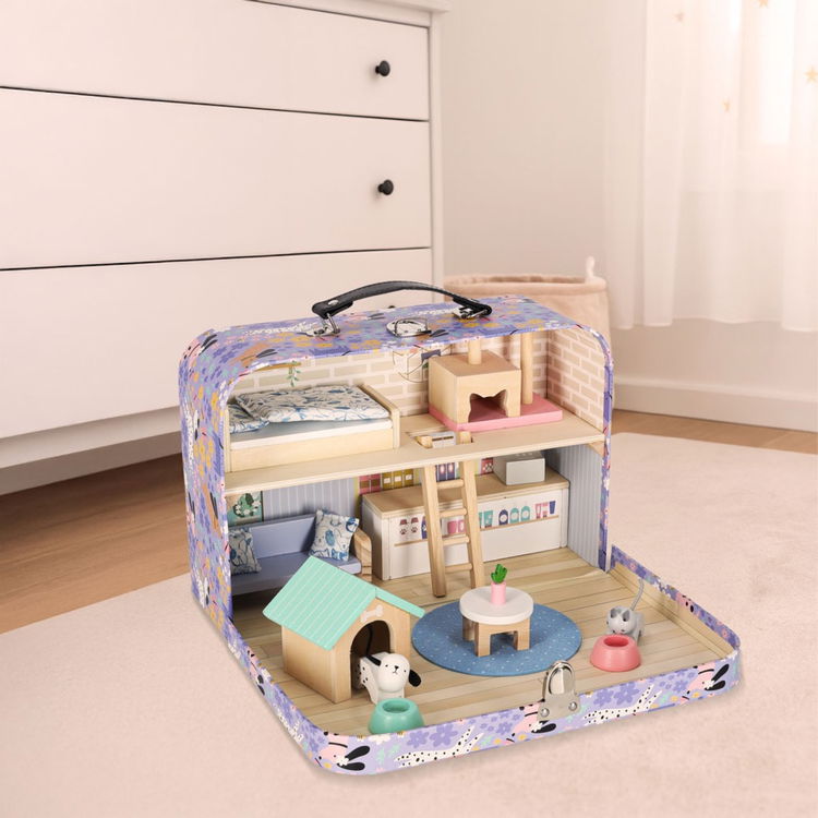 Къща за кукли в куфарче с аксесоари
