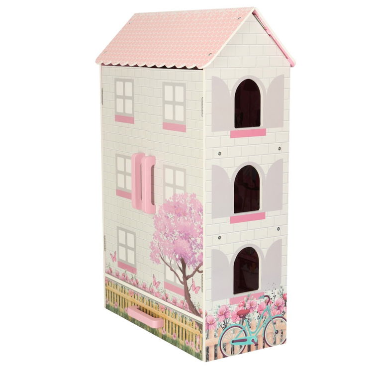 Дървена къща за кукли с чекмедже и аксесоари